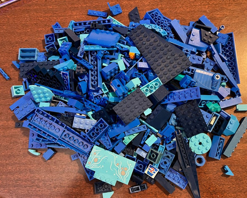Lego bricks mixed blue - lego, 500g