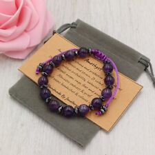 AMETHYST Bracelet  Adjustable Cord Handmade + Gift Bag Crystal Gemstone 8mm.