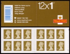 GB 12x1st Class Machin Stamp