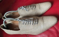 AUDLEY LONDON SMART CLASSIC KHAKI CANVAS OXFORD SHOES UK 6 EU 39