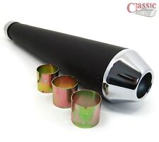 Black and Chrome Megaphone Silencer Suits Cafe Racer Motorcycle Projects