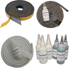 STOVE ROPE 5,6 8,10,12,20 or 25MM + GLUE + END DOOR SEAL TAPE WOODBURNER