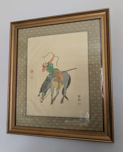 Vintage framed chinese silk - framed,