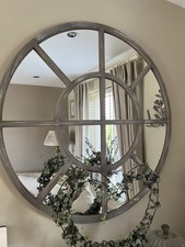 Grey Round Wall Mirror