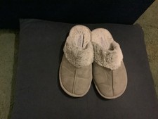 Ladies Faux Fur Mule Memory Foam Slippers 5-6