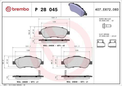 Brembo front brake - brembo, set