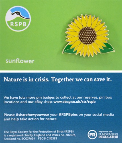 Rspb pin badge niic sunflower - rspb,