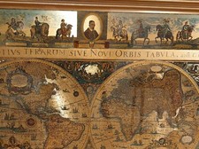 Blaeu Wall Map Vintage Retro  Foil Picture Map Of The World Wooden Framed