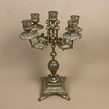 Antique Brass Gold Candelabra Metal Candlestick Candle Stick Vintage Ornate 5