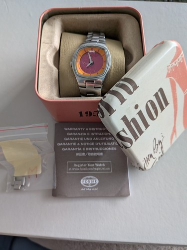 Ladies orange fossil watch big - ladies,