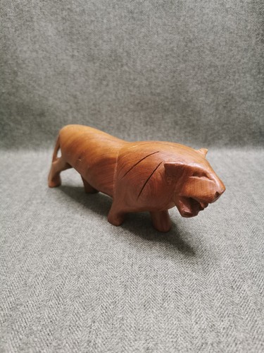 Vintage hand carved wood lion - vintage,