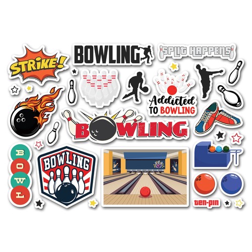 Sticker sheet bowling vinyl - sheet,