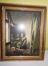 Antique, Girl Reading a Letter, Jan Vermeer, Framed Print