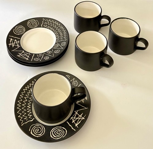 Scraffito art pottery set of - pottery,