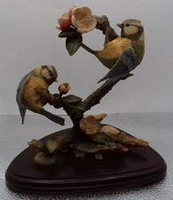 Country Artists Resin Figure : Pair of Bluetits with Apple Blossom : 2003