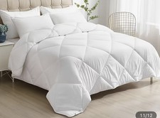 Quilted Bedspread-Bed Throw-WHITE Diamond Embosed Bed Comforter-Double 200x200cm
