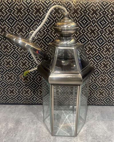 Silver metal ceiling lantern - silver,