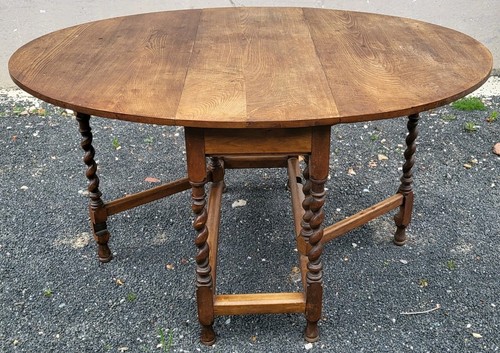 Antique oak drop leaf barley - oak,