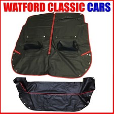 MGB, MGC, Full Tonneau & Hood Cover, Black With Red Piping RHD Cars Only