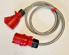 2M - 32a Plug to 16a Socket RED 5 PIN  4mm SY Braided ADAPTER CABLE 415v 3 Phase
