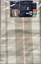 Dunelm Luxury Highland Check Cream Pencil Pleat Curtains 66" x 72" (W x L) Pair