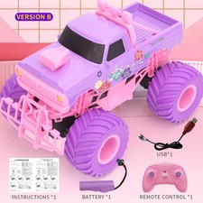 Pink RC Car Pickup Truck Electric Climbing Stunt Remote Control Toy Kids Gift