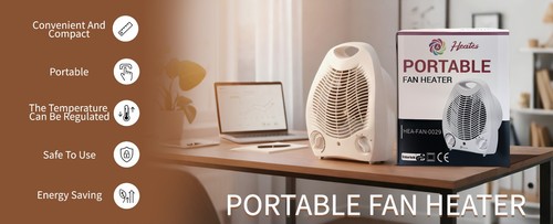 Portable fan heater - heater, white