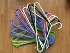18 X Multi Coloured Plastic Clothes Coats Hangers