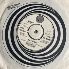 BLACK SABBATH . PARANOID :  THE WIZARD 7”  VERTIGO SWIRL VINYL 