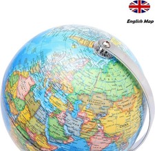 English Political World Globe 20 23 25cm Desk Steel Base for Kids Learning