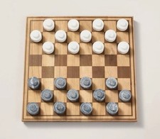 Wood & Marble Checkers Board