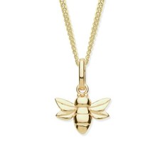 9ct Gold on Silver BUMBLE BEE Pendant / Necklace + 18 inch chain
