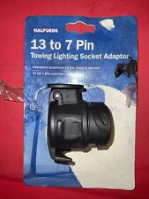 HALFORDS CONVERT EUROPEAN 13 PIN TO UK 7 PIN 12N SOCKET TOWING LIGHTING ADAPTOR