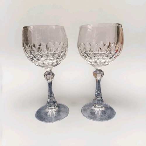 Pair vintage cut crystal - cut, wine