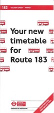 LONDON BUSES - METROLINE ROUTE 183 NEW TIMETABLE - JAN 1991