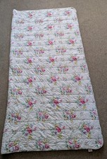 Cath Kidston Blue Dot White Floral Quilted Throw Bedspread 200 cm x 200cm Approx