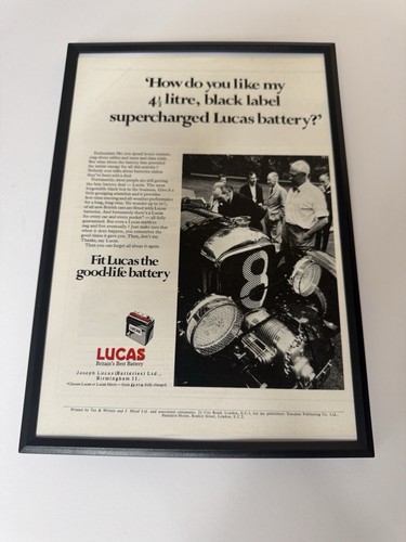 Framed 1966 lucas car battery - 1966,