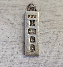 Vintage silver ingot - ingot, pendant