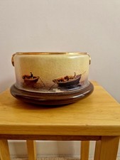 Bretby bowl with hand painted fishing boat scenes.  
