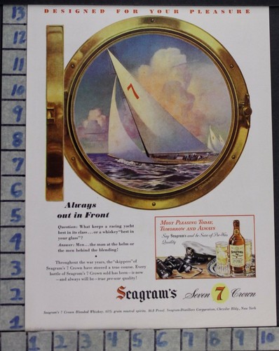 1945 seagram sail boat - seagram,