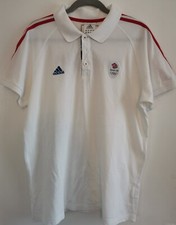Adidas Team GB polo mens size large white very good condition pre owned