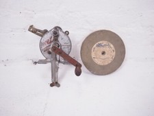 Vintage Mole Hand Crank Bench Grinder Sharpener, With Two wheels
