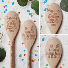 Personalised 1st Birthday Cake Smash Spoon / First bday Engraved Baby spoon 20cm