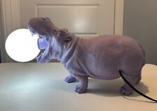 Searchlight Purple Hippo Quirky Mouth Open Table Lamp Desk Light Polystone Resin