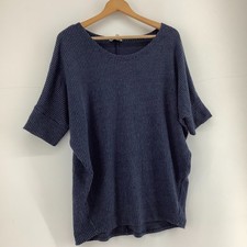 Apricot Blue Knitted Oversize Jumper Tunic Top Batwing Sleeves M/L