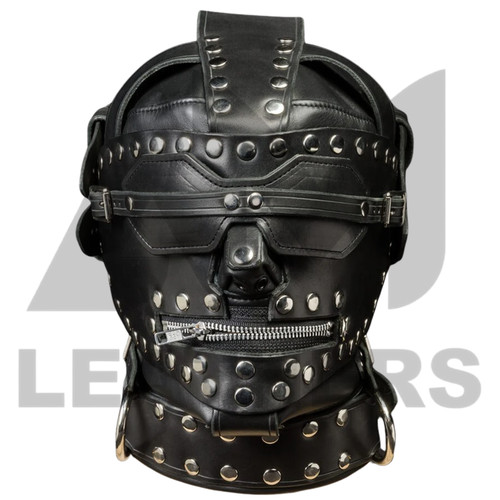 Handcrafted real leather hood - real,