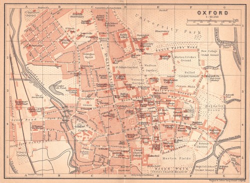 Oxford city map university - oxford,
