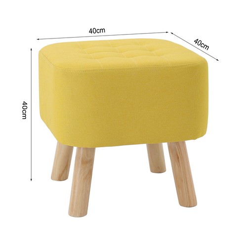 Leather velvet footstool - pu,