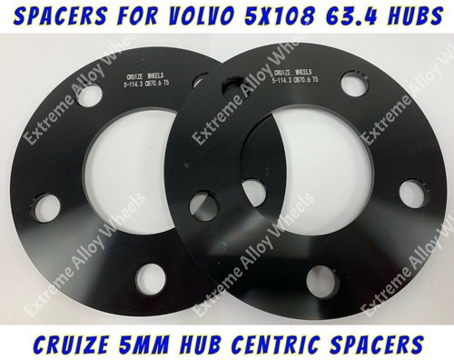 Alloy wheel spacers 5mm black - wheel,