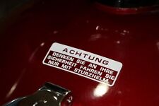 Honda ST 50 70 90 DAX tank sticker warning German white sticker tank